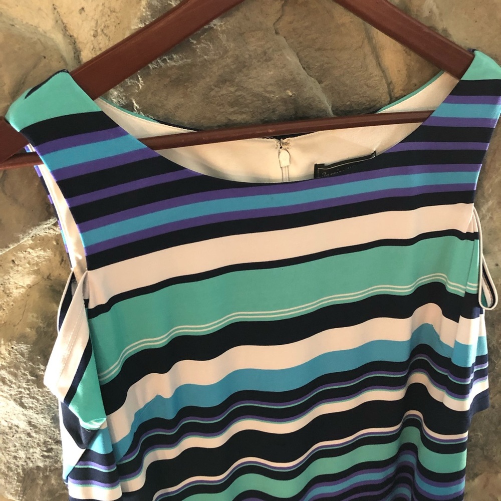 Jessica Howard Cold Shoulder Stripped Dress